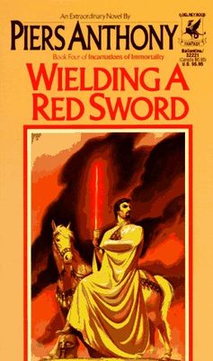 Wielding a red sword