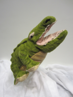 Alligator puppet #6  (Green w/pink mouth)