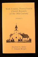 York County, Pennsylvania church records of the 18th century